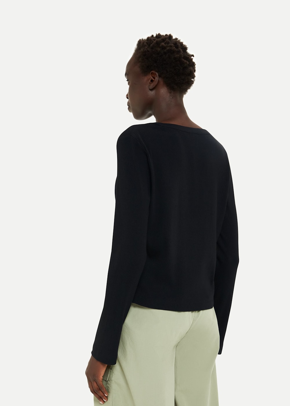 Black Tie Front Ribbed Cardigan WHISTLES Whistles UK