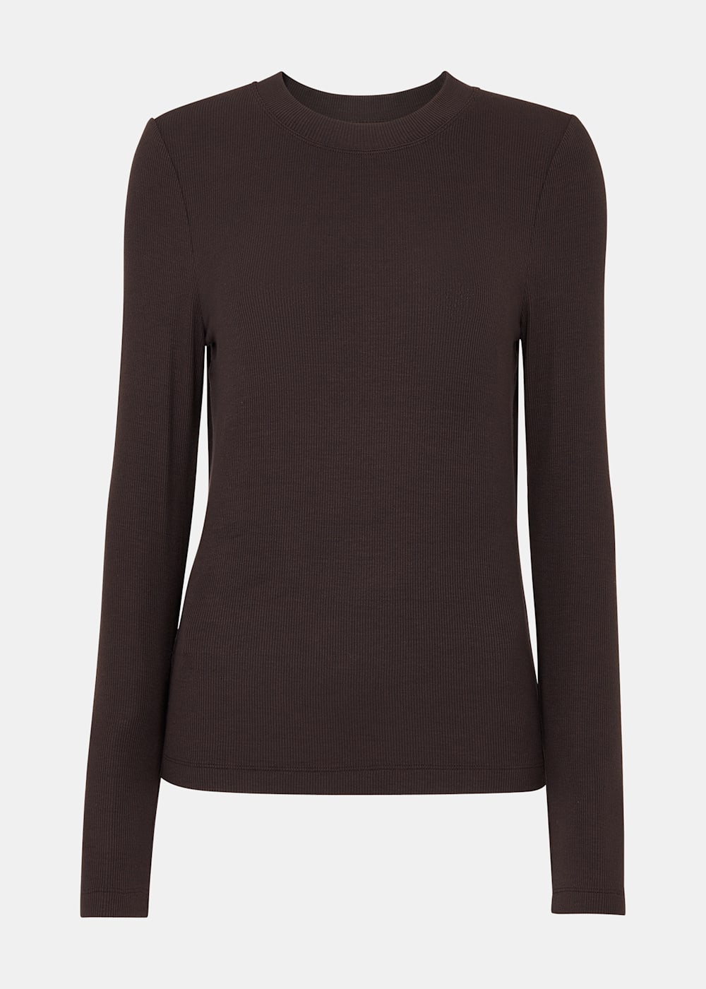 Whistles Essential Ribbed Crew Brown Whistles Essential Ribbed Crew Brown