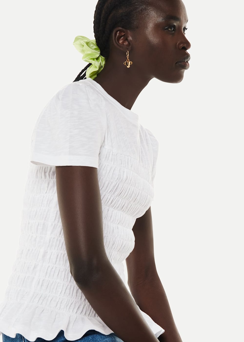 White Ruched T Shirt WHISTLES Whistles UK