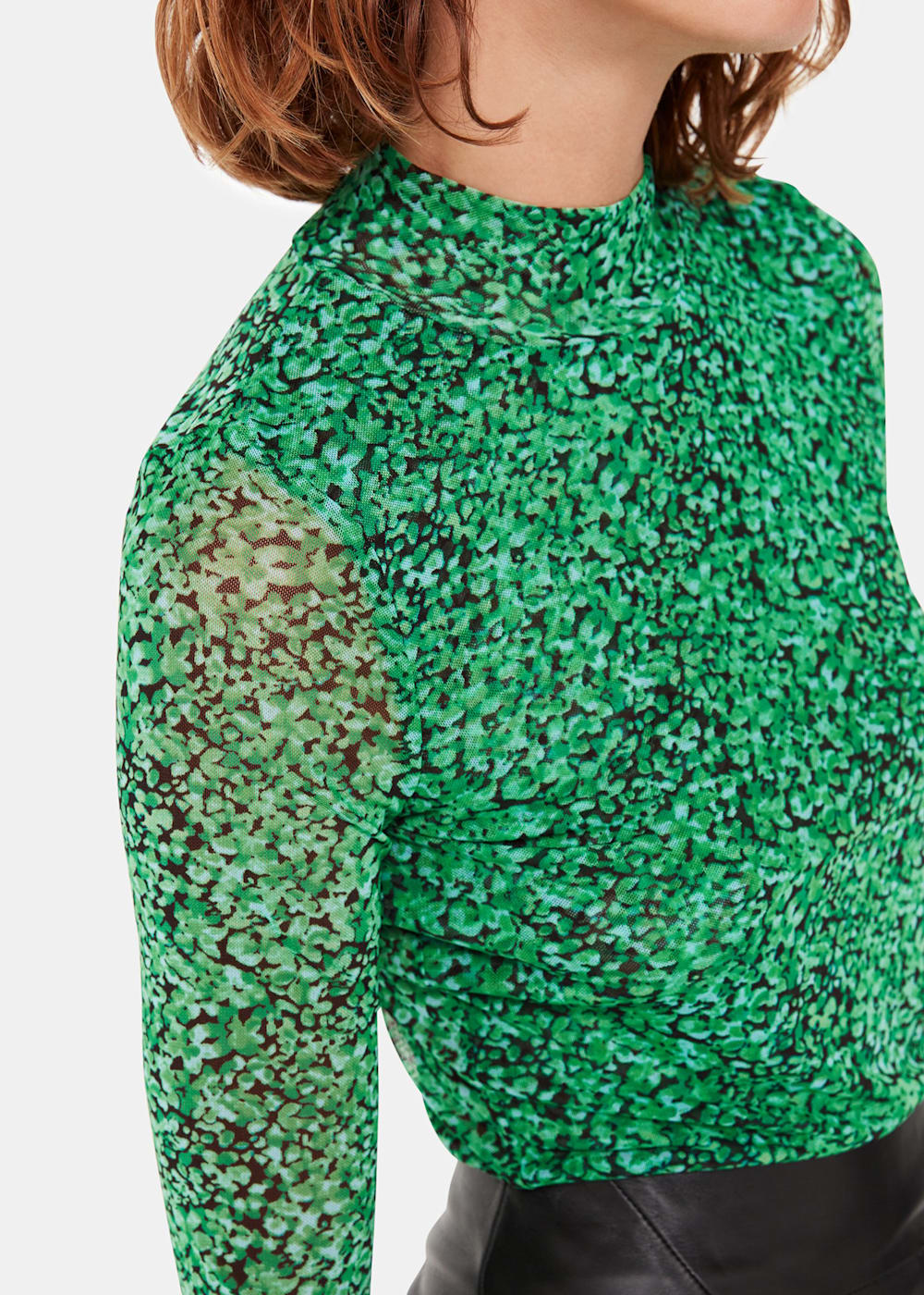 Dark green mesh top online