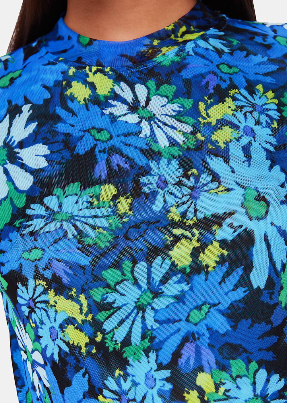 Oversized floral mesh top sale