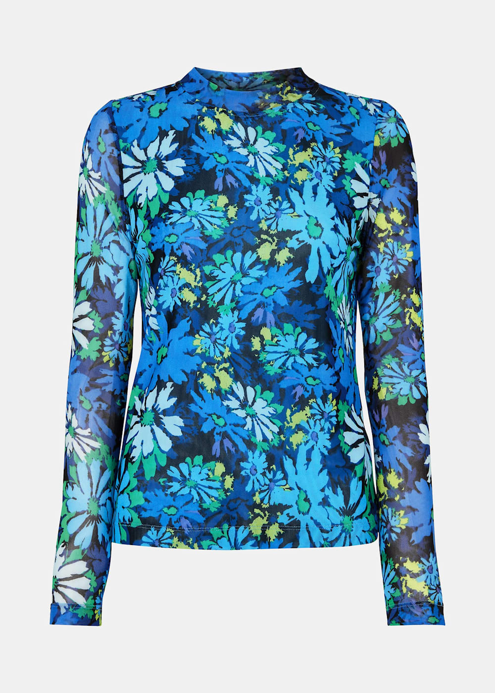 Oversized floral mesh top deals