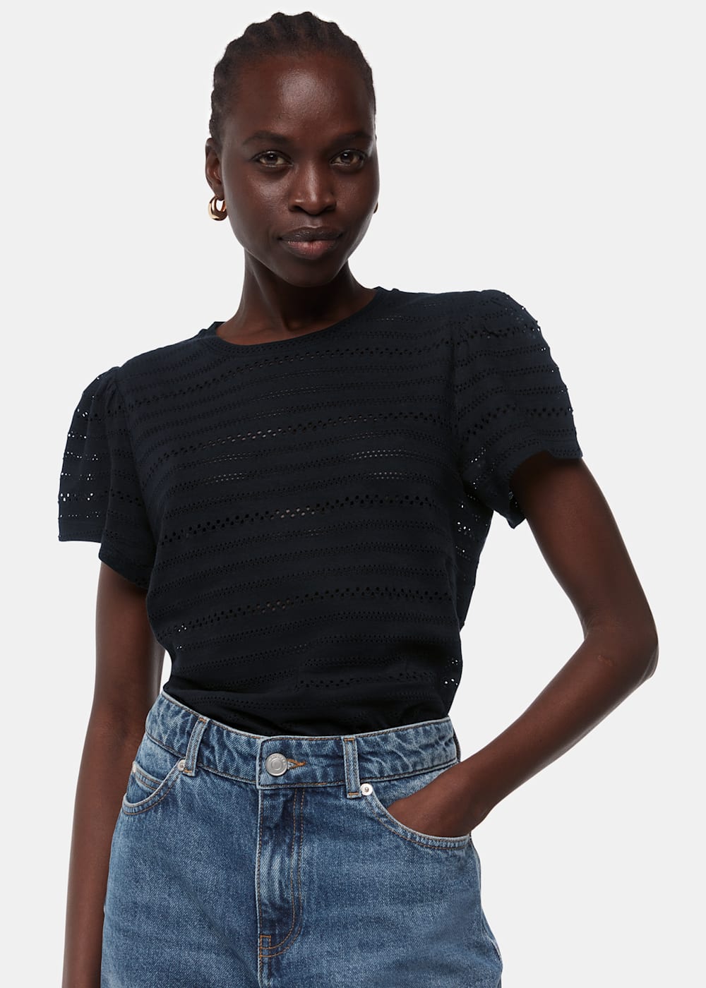 経典 whistles-broderie-top-black-01 その他