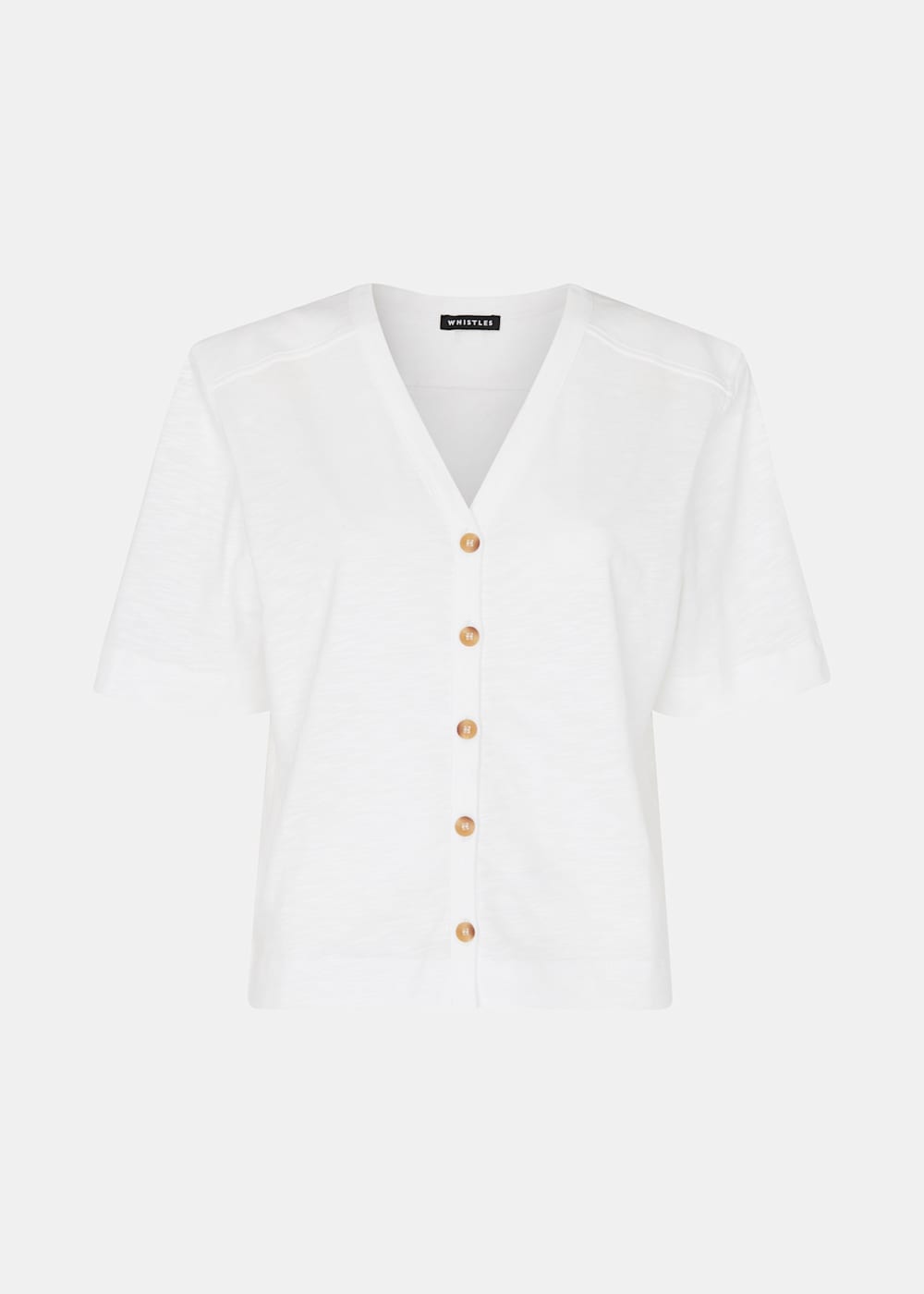 Whistles Ella V Neck Button Through Tee Whistles Ella V Neck Button Through Tee