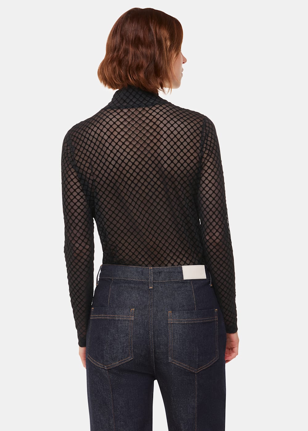 【安心発送】 whistles-checked-flocked-mesh- トップス