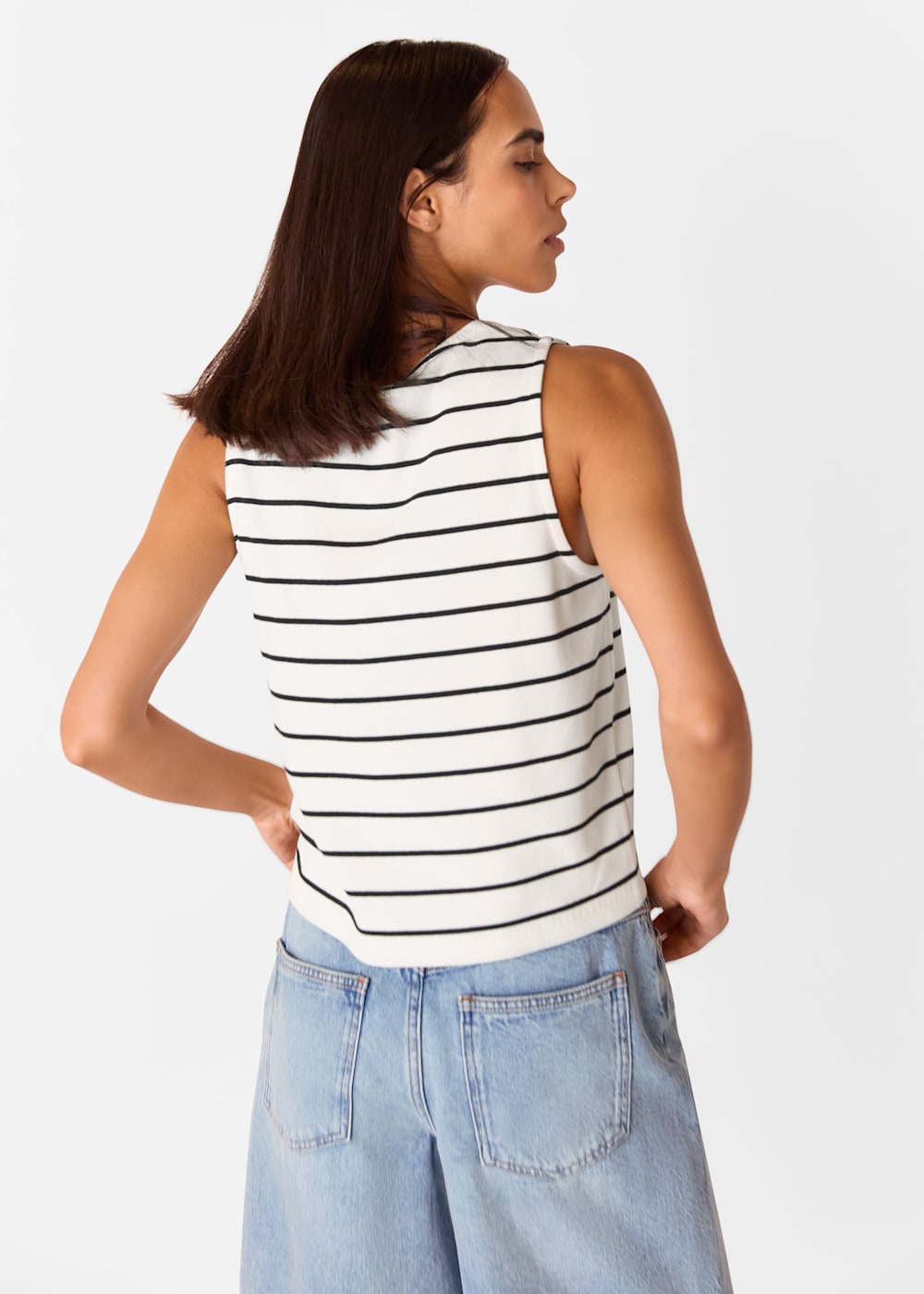 Whistles Stripe Button Front Top Whistles Stripe Button Front Top
