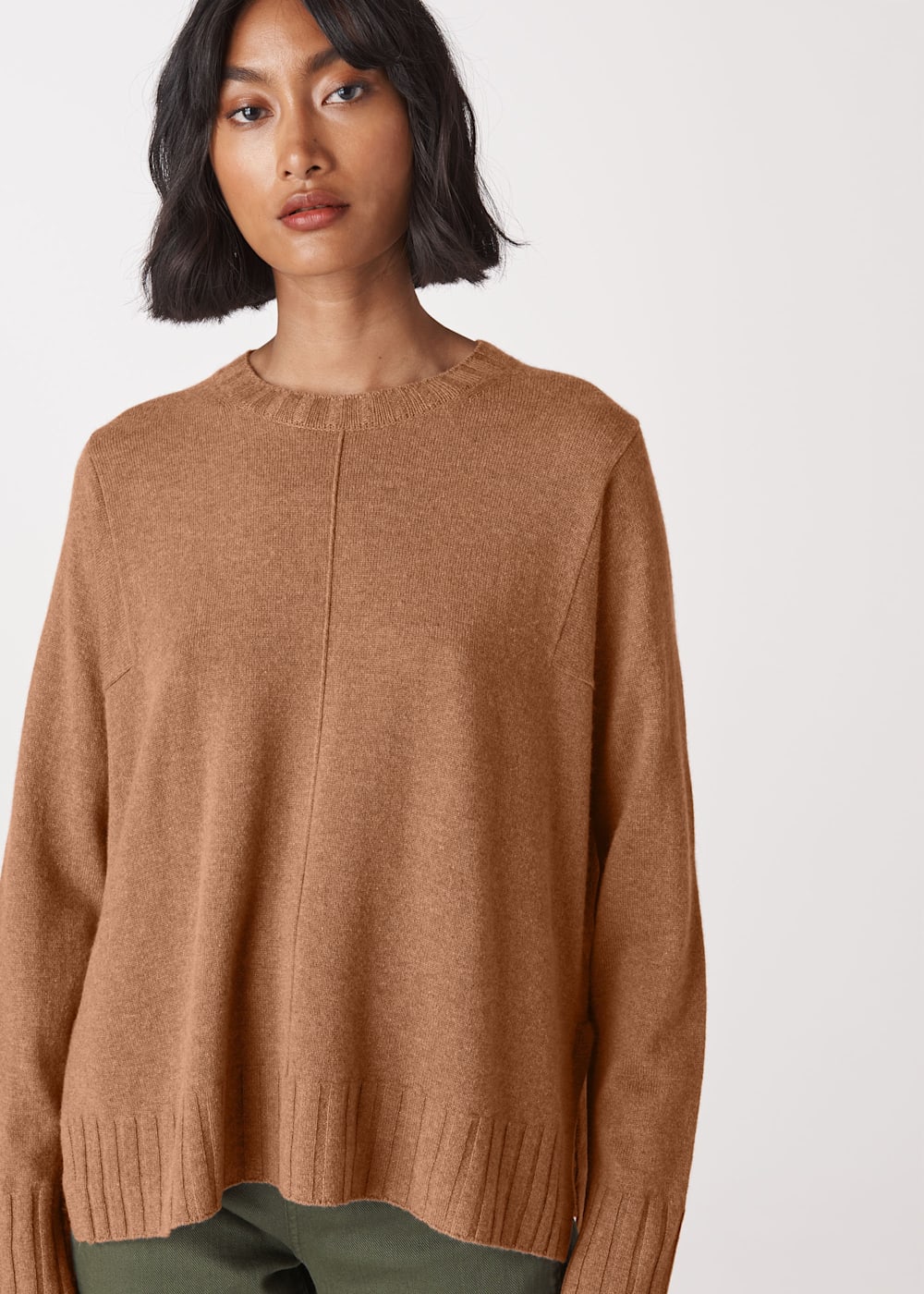Camel Cashmere Crew Neck Sweater WHISTLES Whistles UK