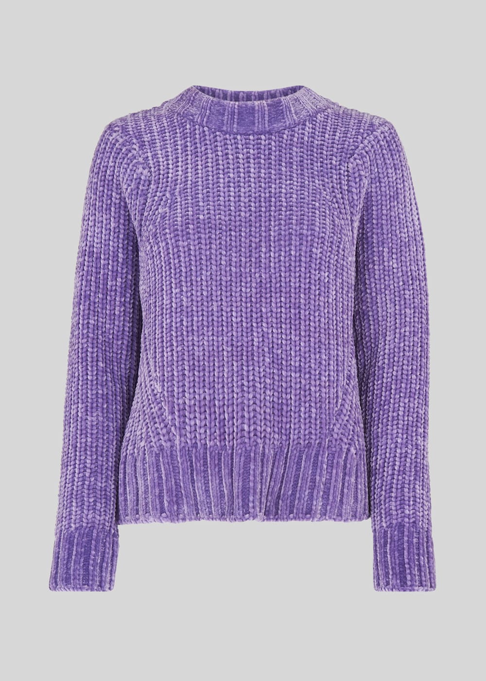 Lilac Cropped Chenille Sweater WHISTLES Whistles UK