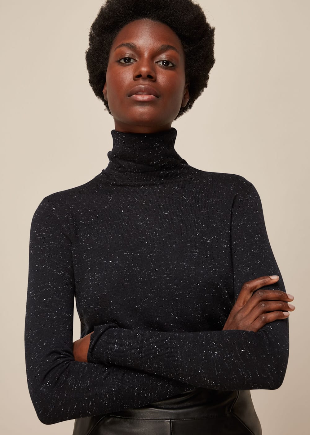 Sparkle polo neck jumper shop