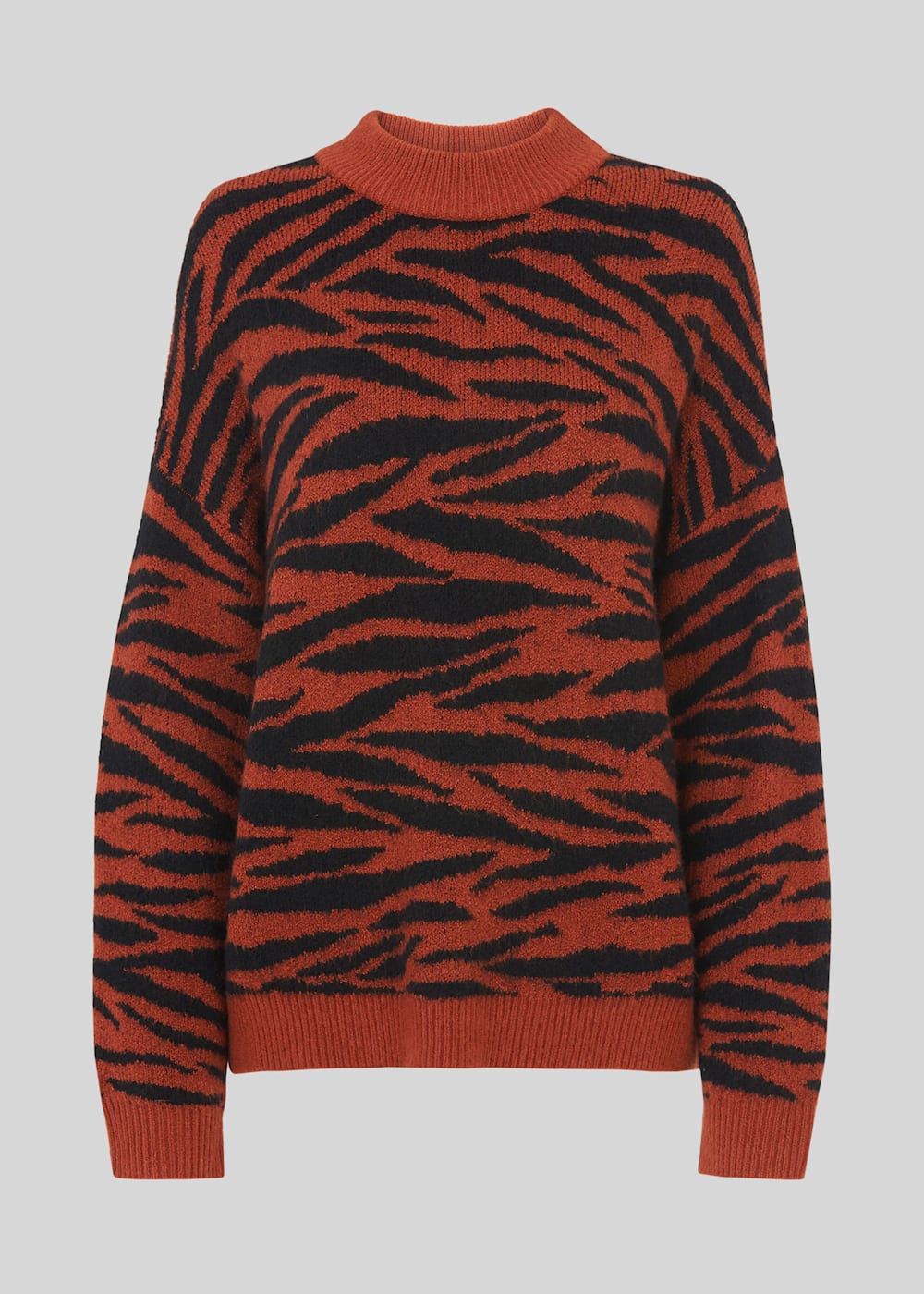 Multicolour Tiger Stripe Intarsia Knit WHISTLES Whistles UK