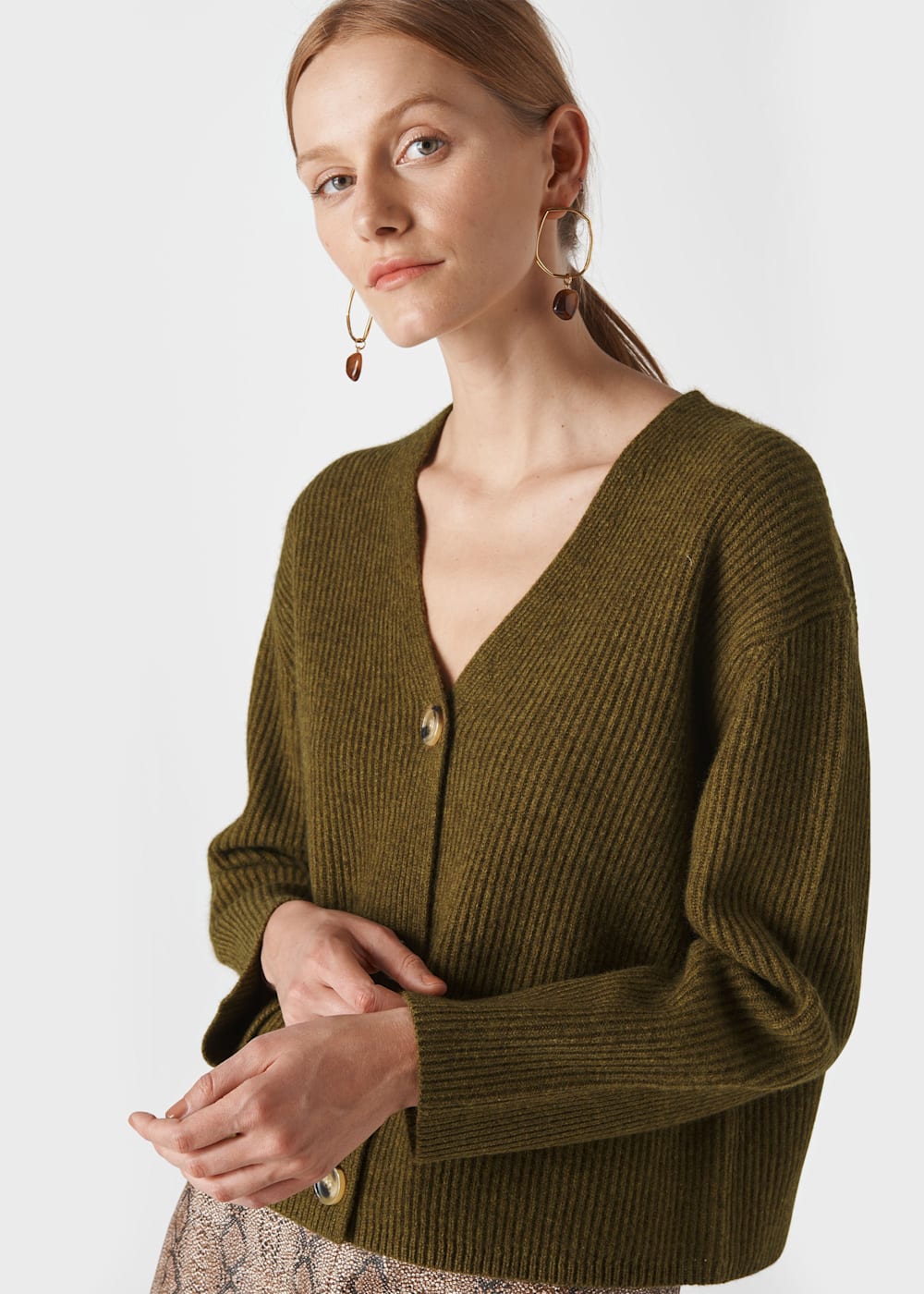 Olive green chunky cardigan shop