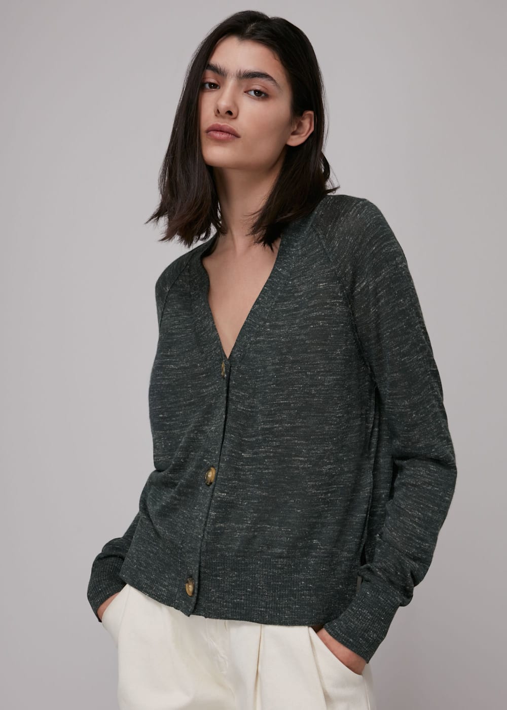 Linen mix cardigan hotsell
