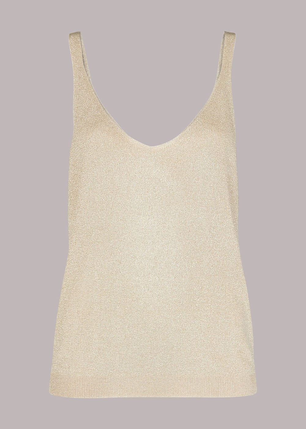 Gold/Multi Sparkle Knitted Cami | WHISTLES | Whistles UK |