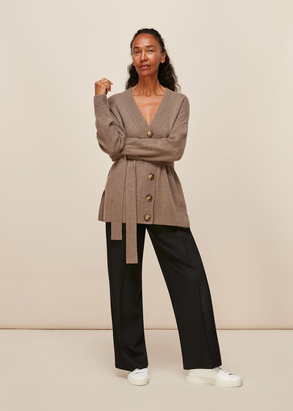 Neutral Belted Cashmere Cardigan | WHISTLES | Whistles US | Neutral Belted Cashmere Cardigan | WHISTLES | Whistles US |