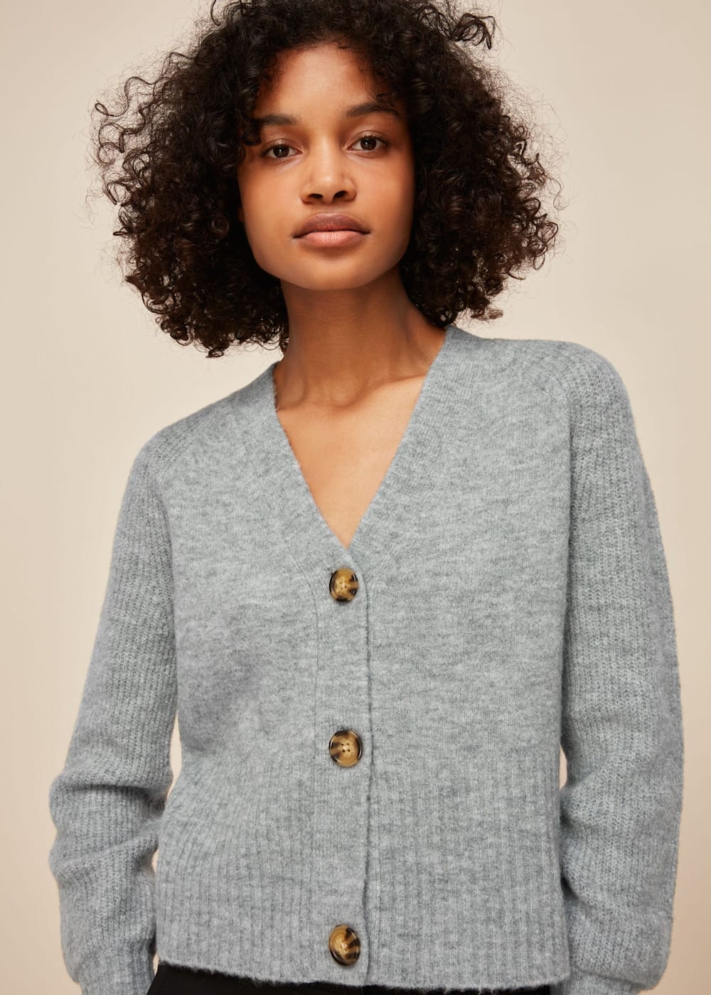 Grey cardigan knit new arrivals