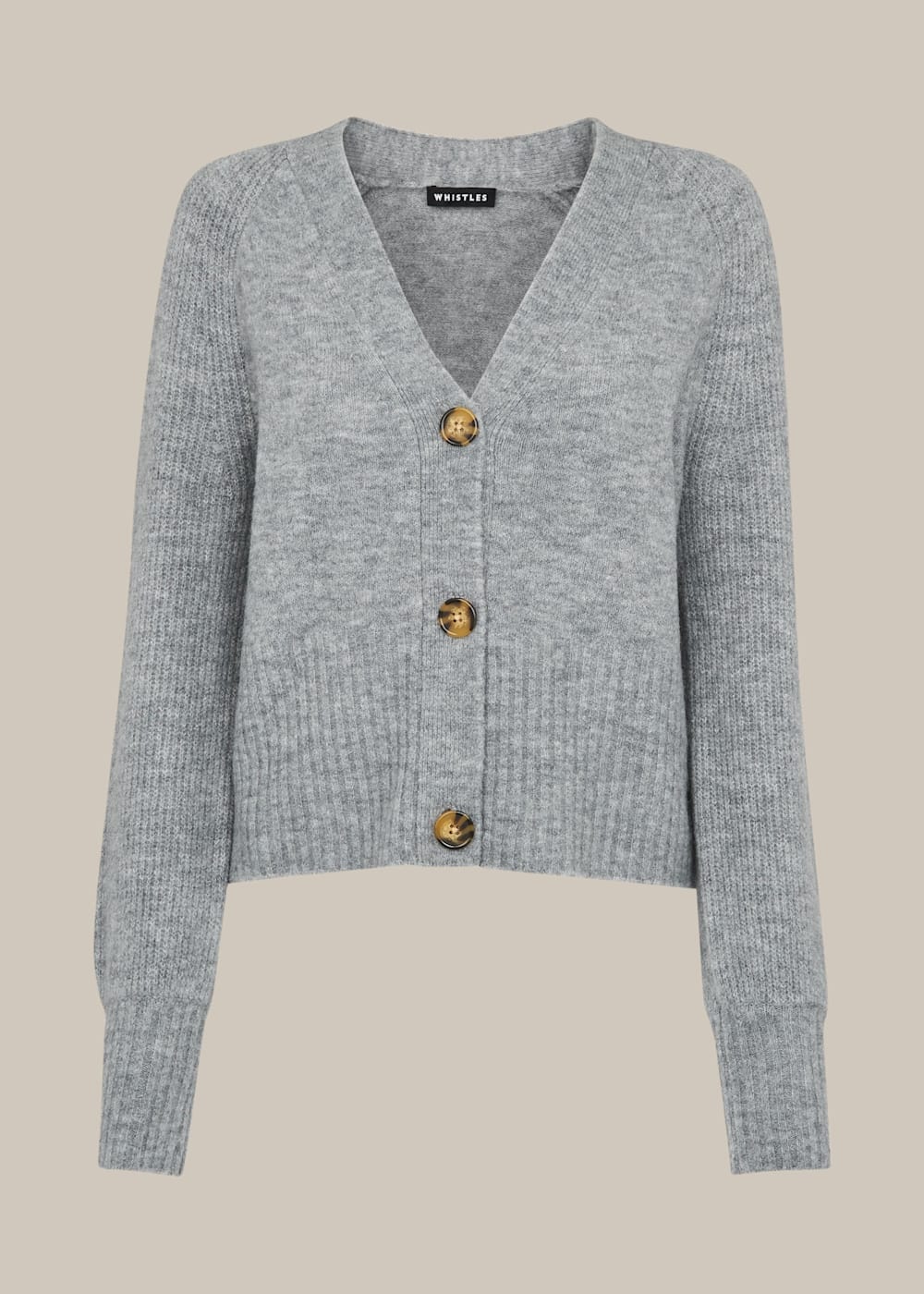 Women's Grey Full Sleeve Knitted Cardigan | Whistles US | Women's Grey Full Sleeve Knitted Cardigan | Whistles US |