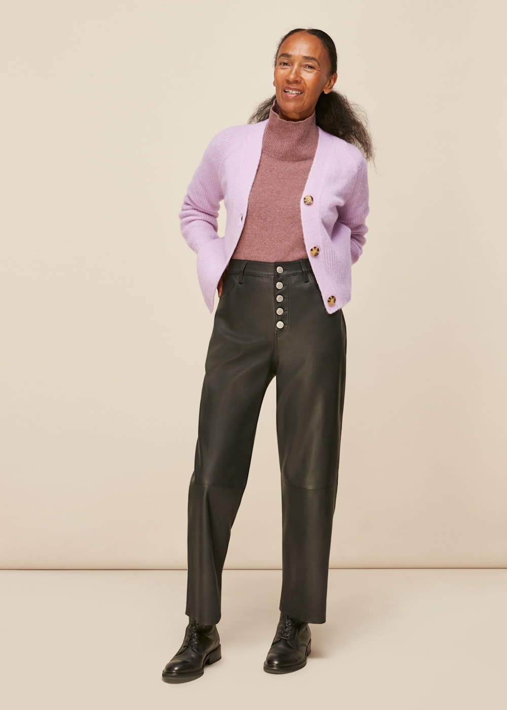 Lilac Full Sleeve Knitted Cardigan | WHISTLES | Whistles US | Lilac Full Sleeve Knitted Cardigan | WHISTLES | Whistles US |