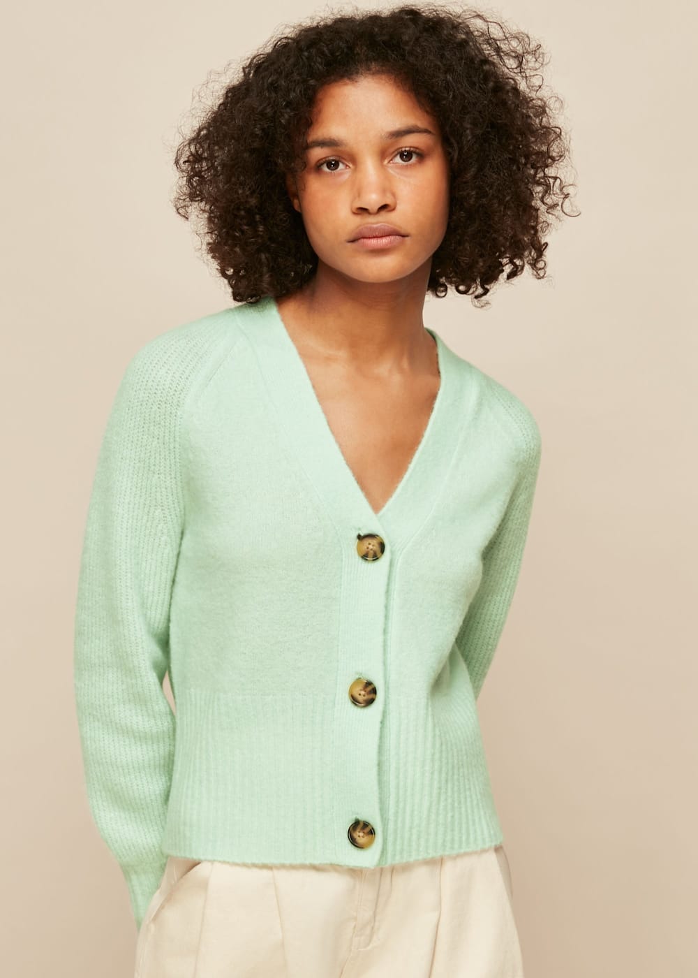Mint green long cardigan 2025