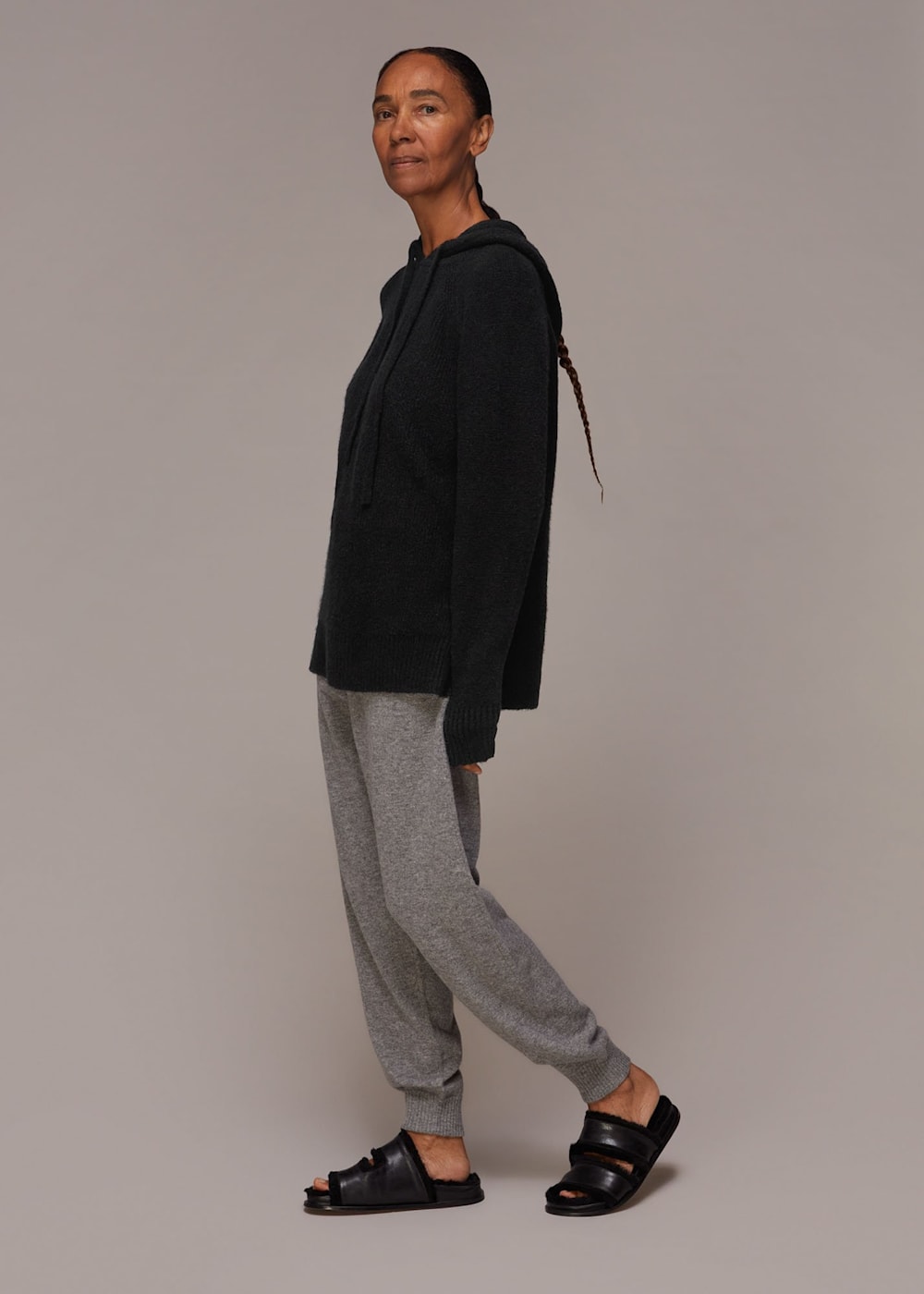 Whistles ribbed knitted hoodie on sale