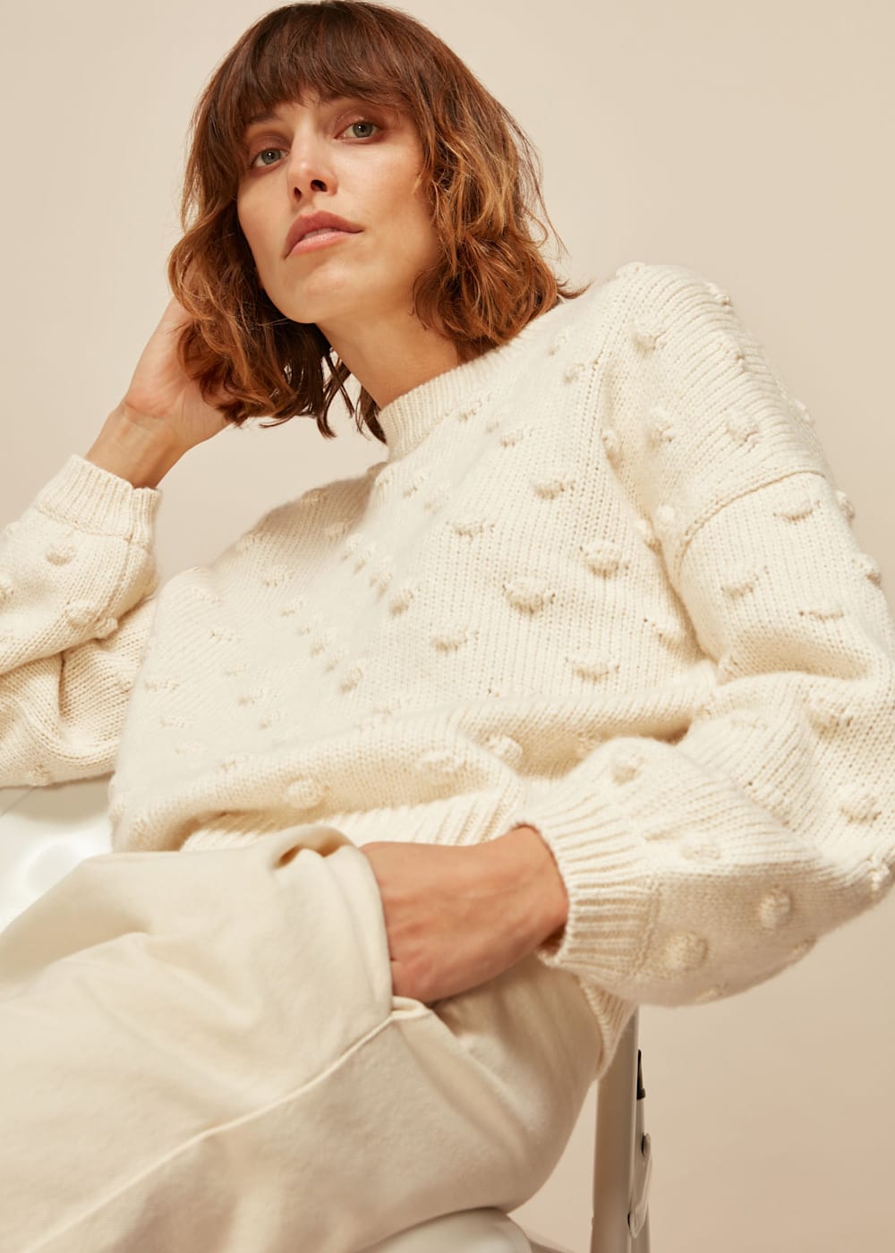 Bobble knit jumper top
