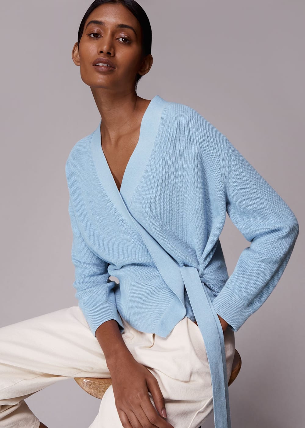 Navy ballet wrap cardigan hot sale