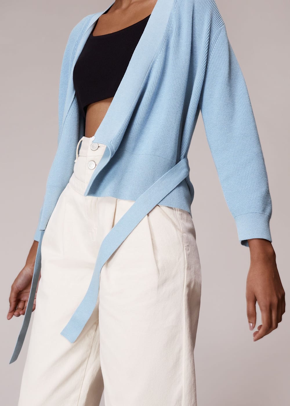 Pale Blue Wrap Ballet Cardigan WHISTLES Whistles US