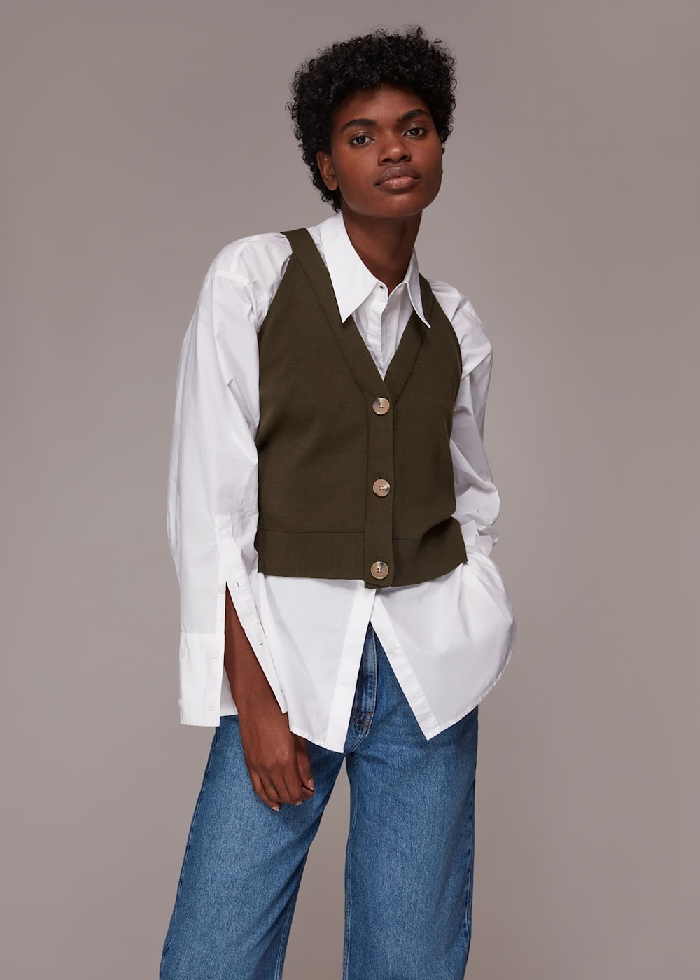 Vest with button up shirt 2025