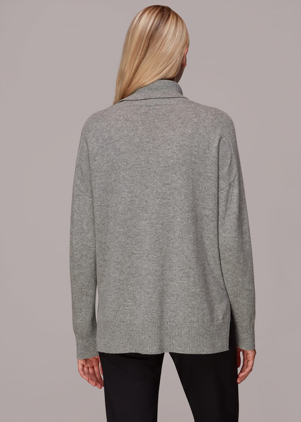 Women's Grey Cashmere Turtleneck Sweater | Whistles US | Women's Grey Cashmere Turtleneck Sweater | Whistles US |