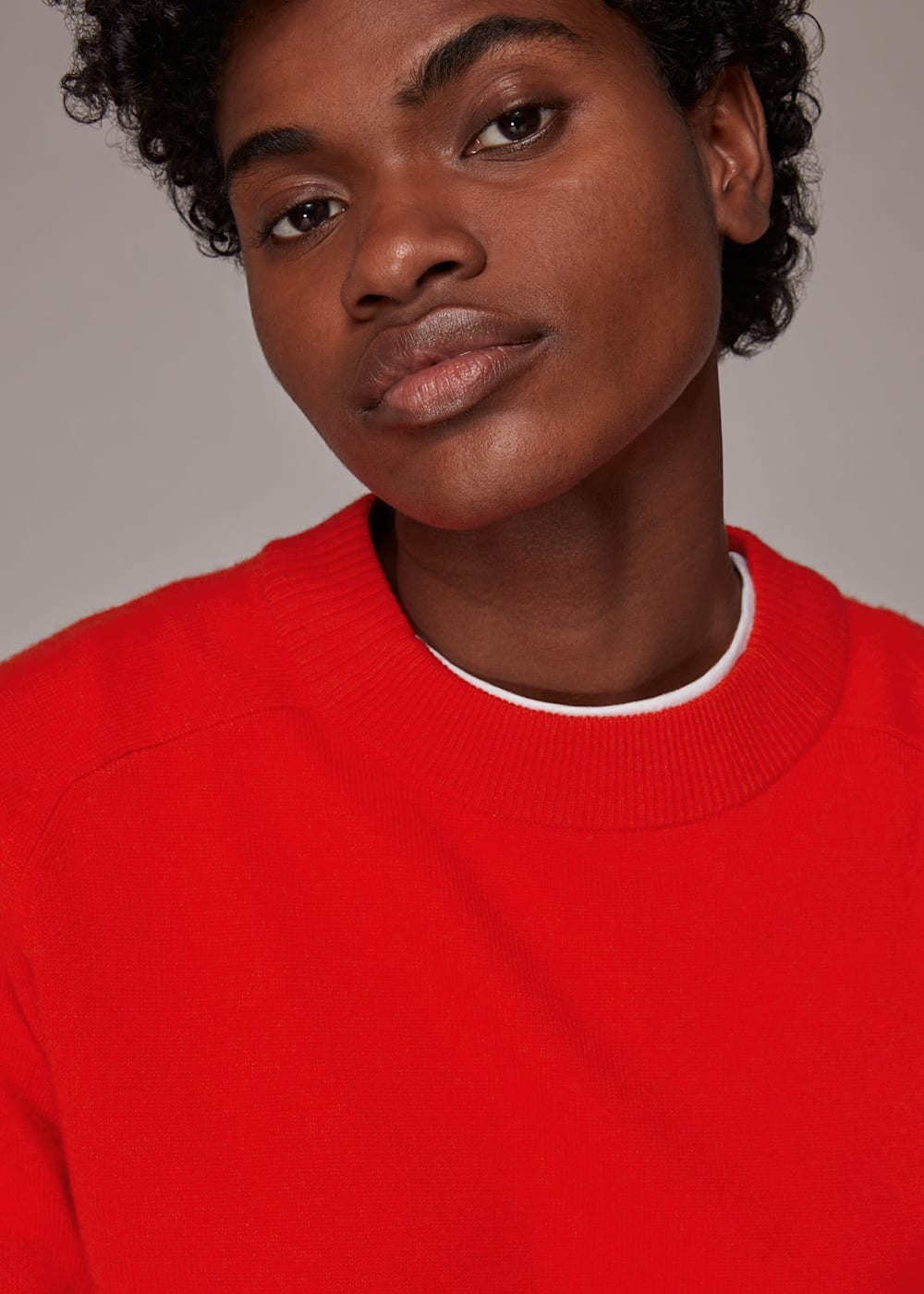 Red Cashmere Crew Neck Jumper WHISTLES Whistles US