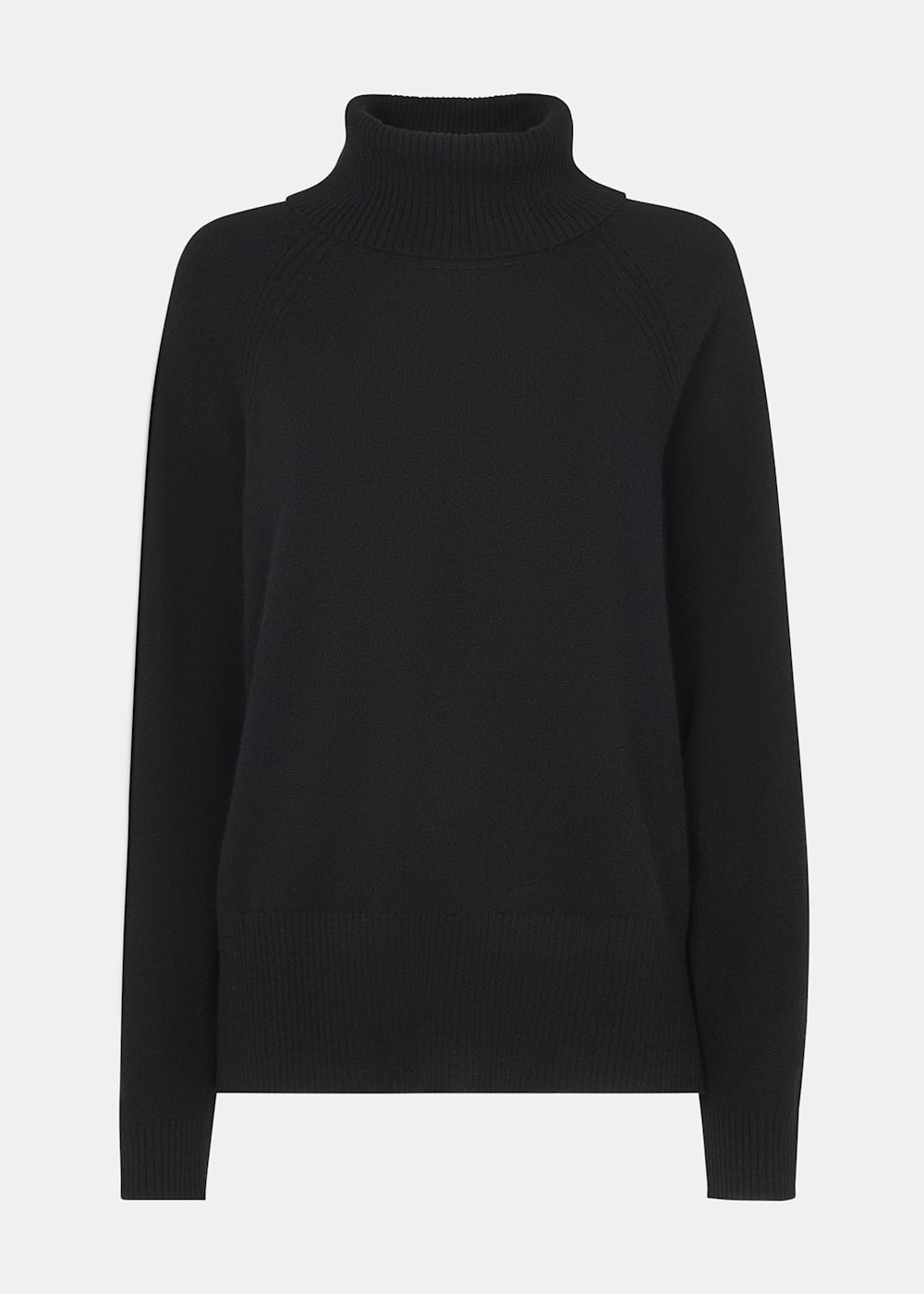 Women's Black Cashmere Turtleneck Sweater | Whistles US |