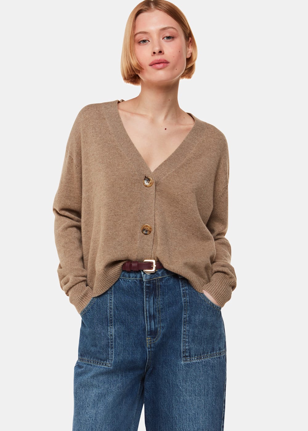 Oatmeal Cashmere Cardigan | WHISTLES | Whistles US | Oatmeal Cashmere Cardigan | WHISTLES | Whistles US |