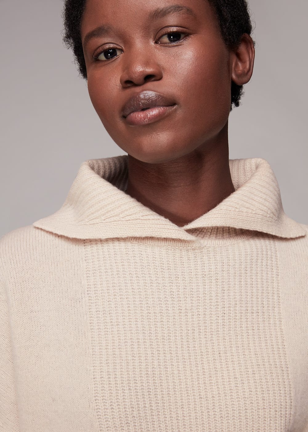 Neutral Rib Detail Collar Jumper