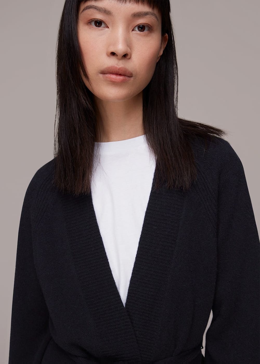 Navy wrap cardigan hotsell