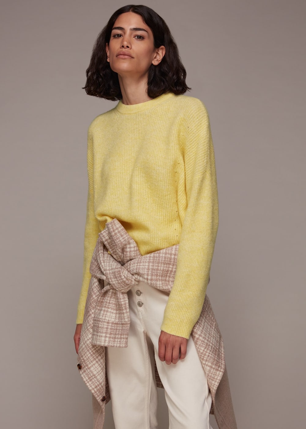 Yellow ribbed jumper shop