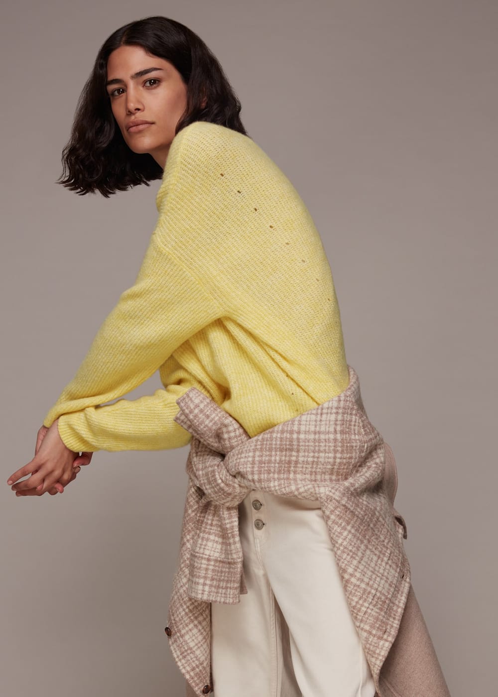 Yellow ribbed sweater online