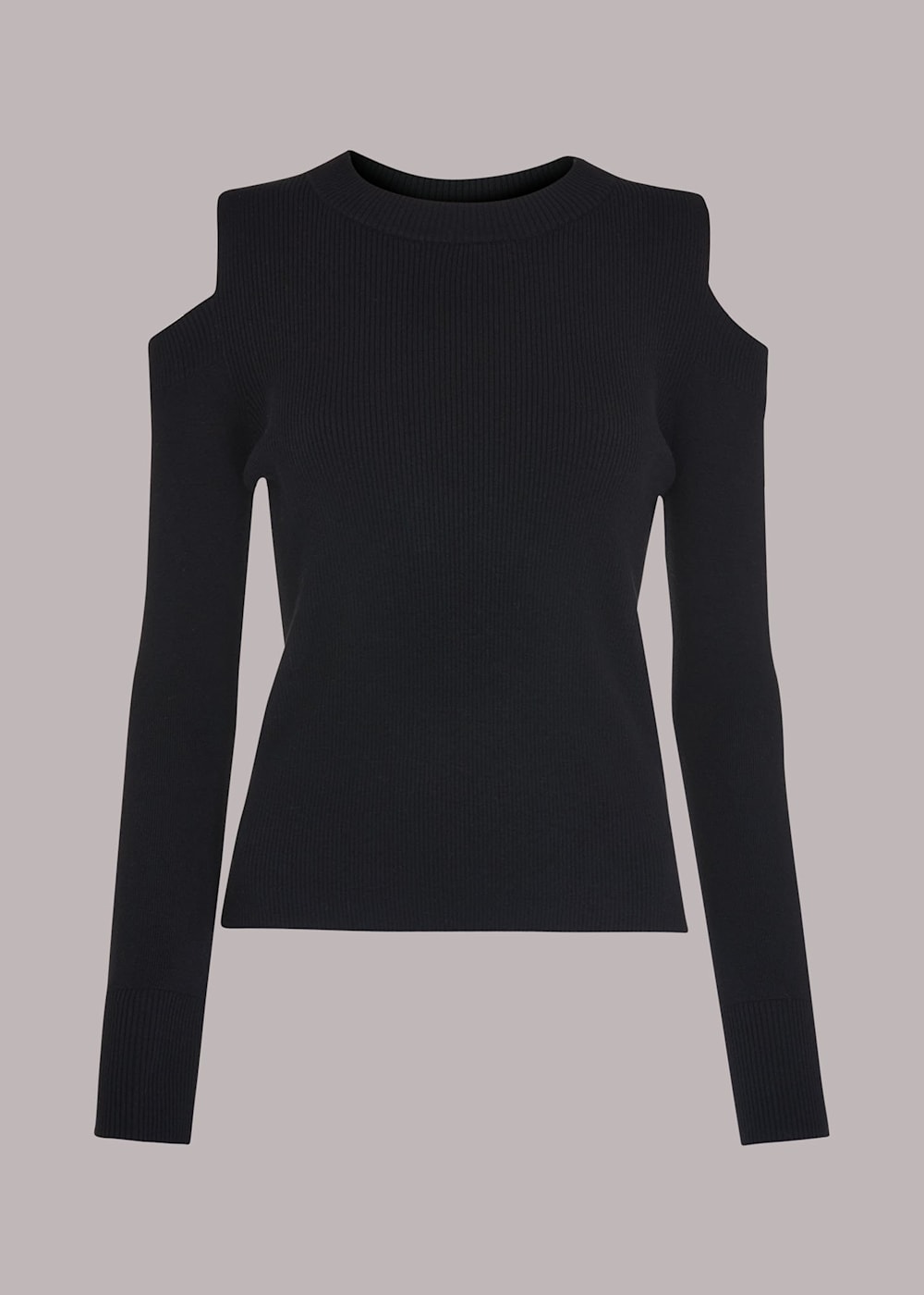 Black cold shoulder sweater hotsell