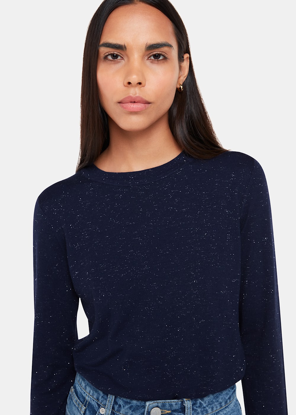 Whistles Navy Annie Sparkle Crew Neck Navy Whistles Navy Annie Sparkle Crew Neck Navy