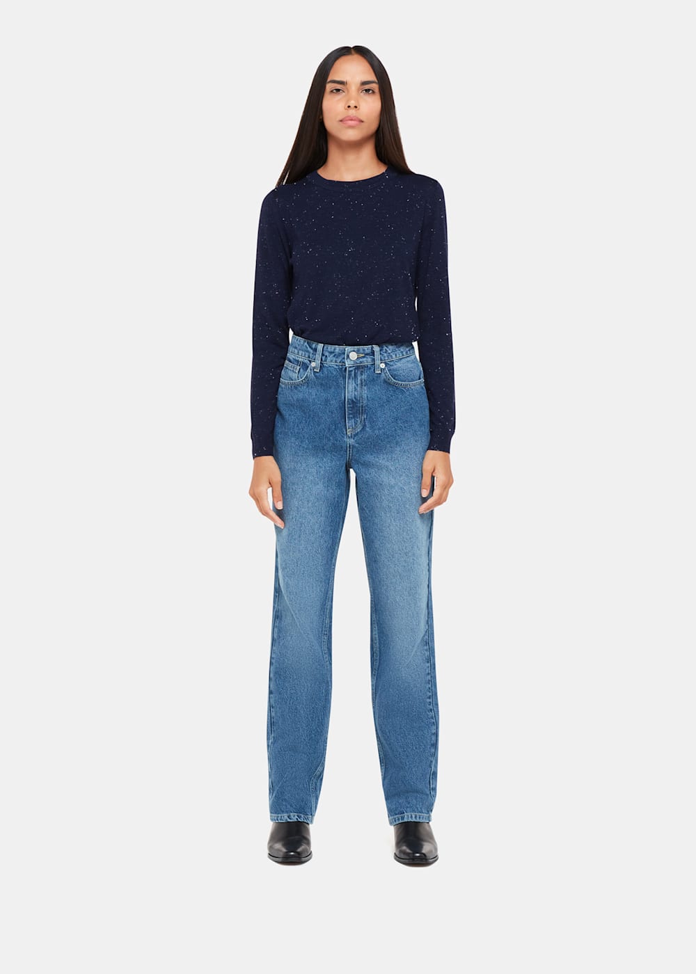 Whistles Navy Annie Sparkle Crew Neck Navy Whistles Navy Annie Sparkle Crew Neck Navy