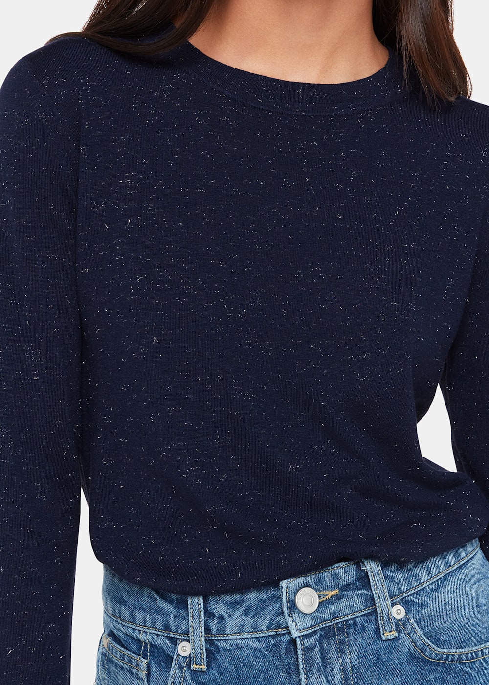 Whistles Navy Annie Sparkle Crew Neck Navy Whistles Navy Annie Sparkle Crew Neck Navy