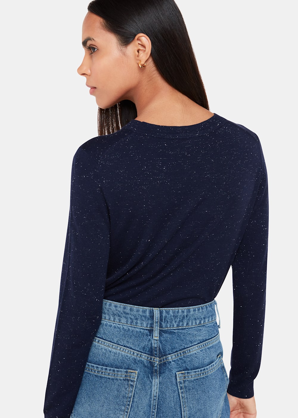 Whistles Navy Annie Sparkle Crew Neck Navy Whistles Navy Annie Sparkle Crew Neck Navy