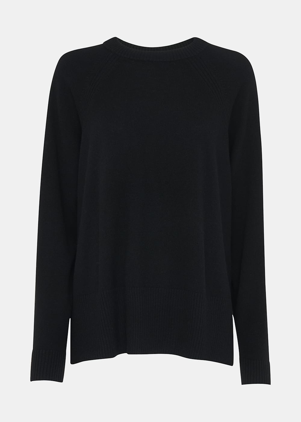 Black Cashmere Crew Neck Jumper Whistles Whistles UK
