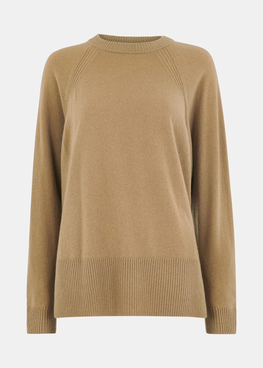 Women s Camel Ultimate Cashmere Crew Neck Sweater Whistles US