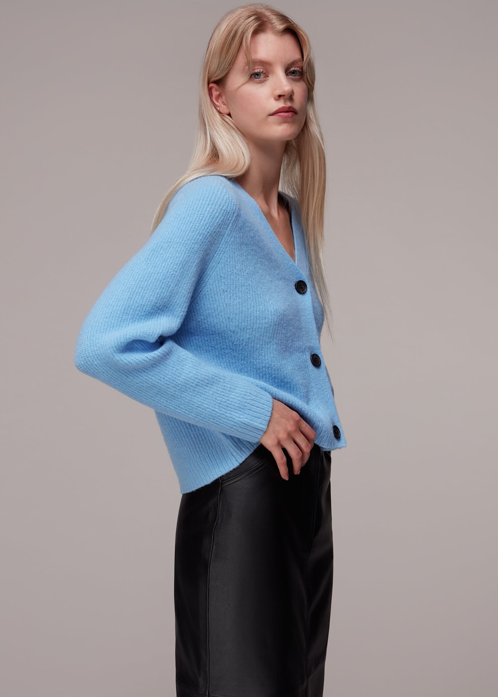 Sky blue cardigan ladies on sale