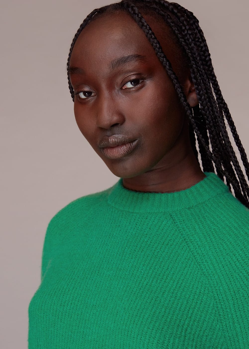 Green Frankie Ribbed Jumper WHISTLES Whistles UK