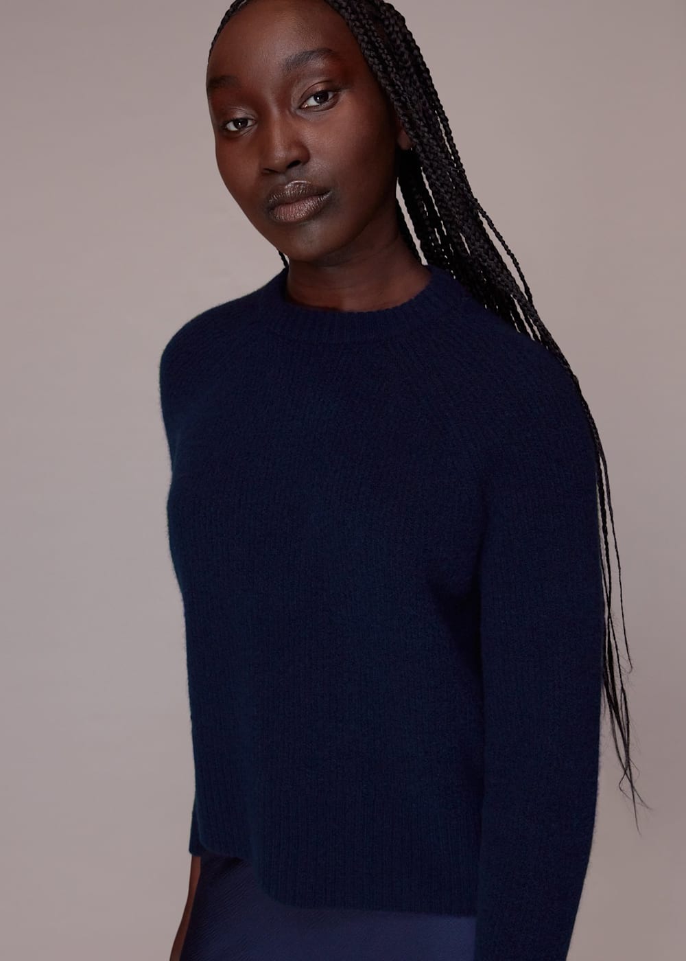 Navy ribbed jumper store