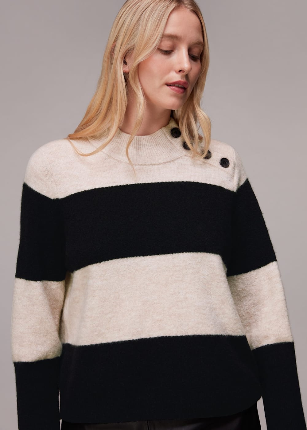 Button neck jumper clearance
