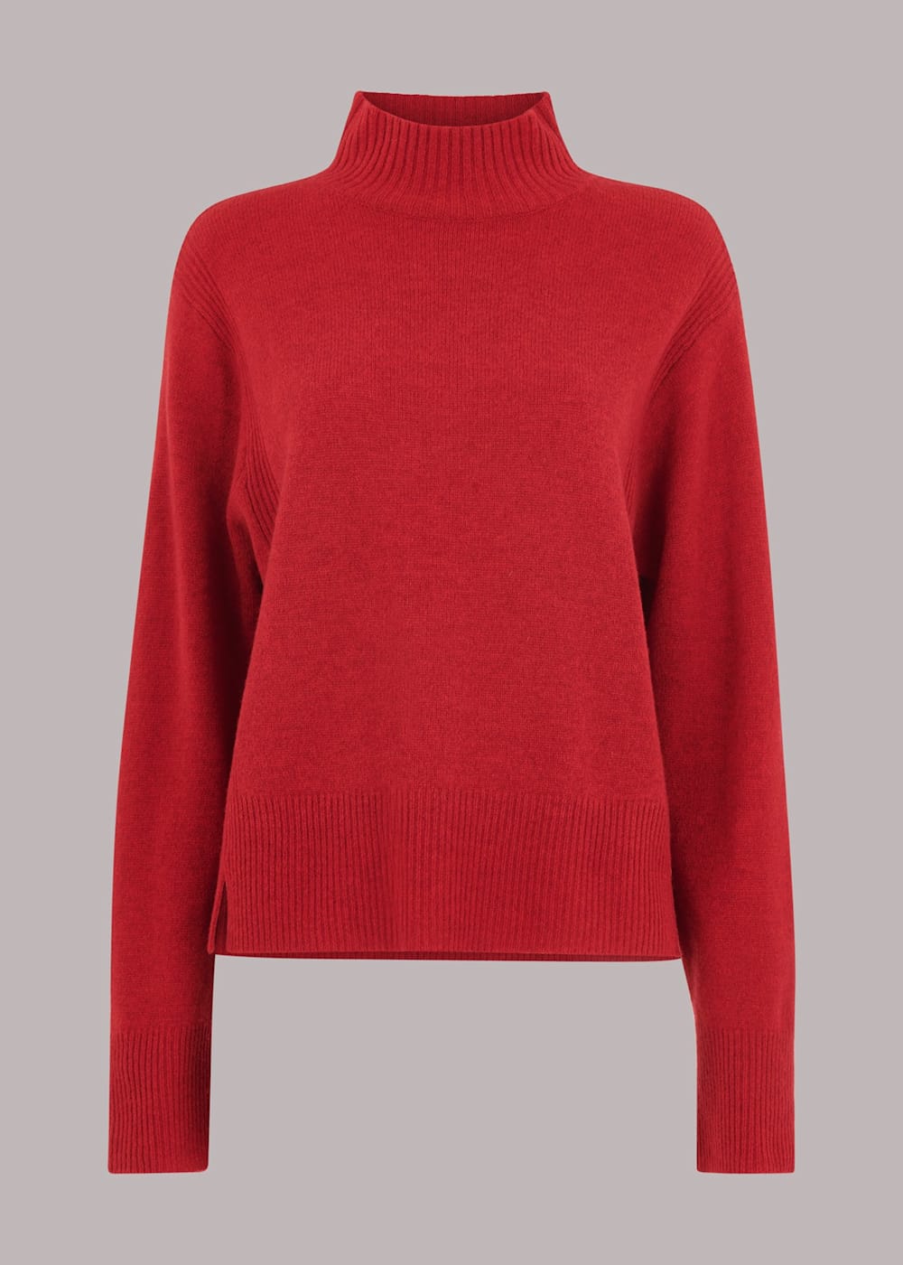 Red Ferne Wool Funnel Neck Jumper WHISTLES Whistles US