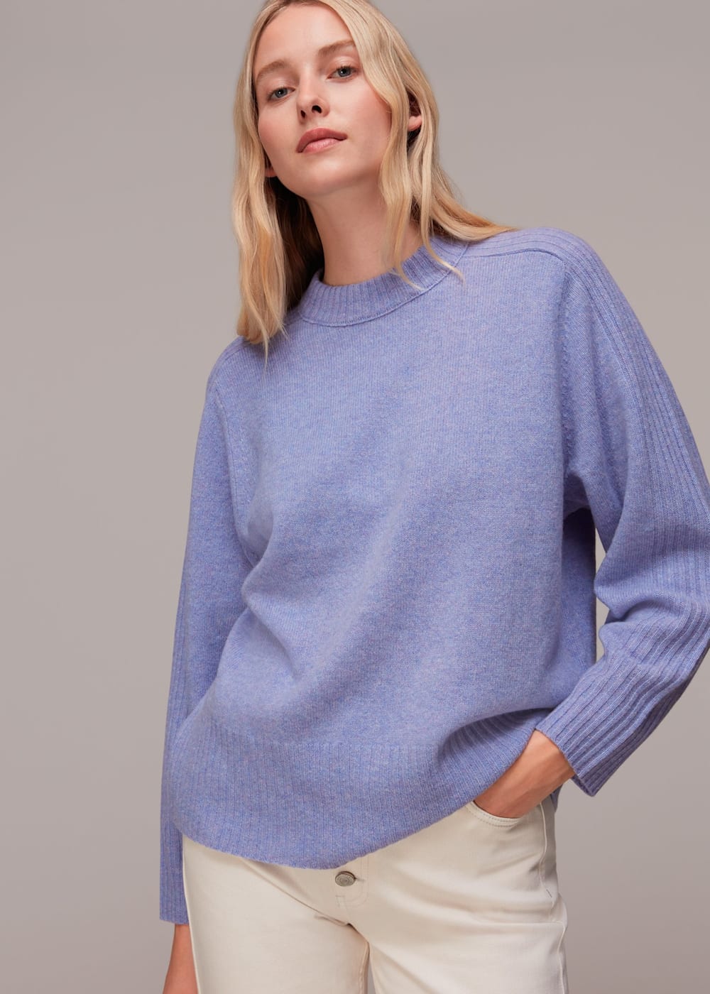 Lilac Boyfriend Wool Sweater WHISTLES Whistles UK