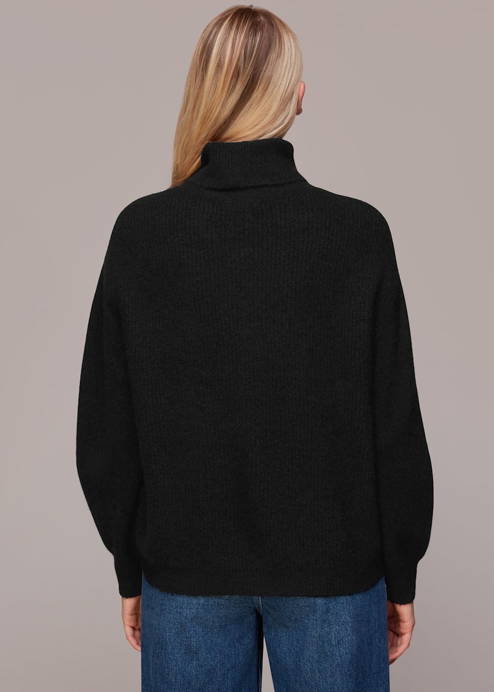 Black ribbed roll neck online
