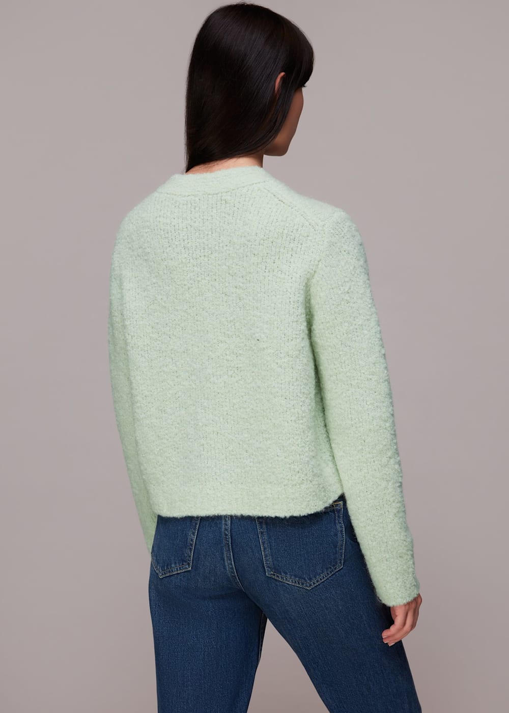 Women's Mint Cropped Boucle Cardigan | Whistles US |